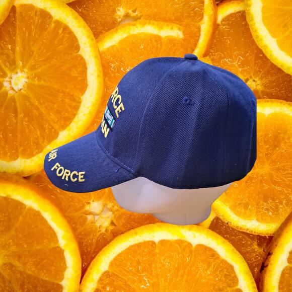 NWT DF Navy Blue Air Force Veteran Hook and Loop‎ Adjustable Baseball Hat Cap - Picture 2 of 6